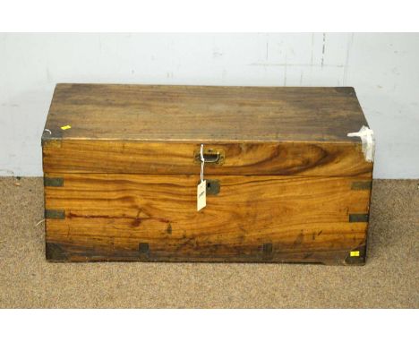 A small 19th Century rectangular camphor wood trunk, 80 x 38 x 34cms high.