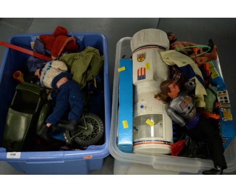 Collection of Action Man figures and accessories, contained across two boxes. 