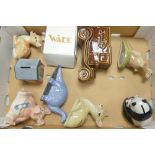 A collection of Wade Novelty Money Boxes to include Thorntons Chocolate, Panda Bear, Deer, NatWest