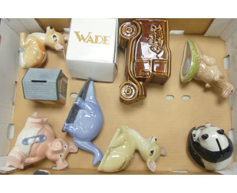 A collection of Wade Novelty Money Boxes to include Thorntons Chocolate, Panda Bear, Deer, NatWest baby pig, Thomas The Tank 