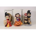 Three Wade Betty Boop figures to include Halloween Trick or Treat, Trick or Treat 2003 and Hallowe'