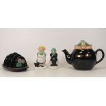 Wade Andy Capp salt and pepper pots together with teapot and toast rack, boxed (4)