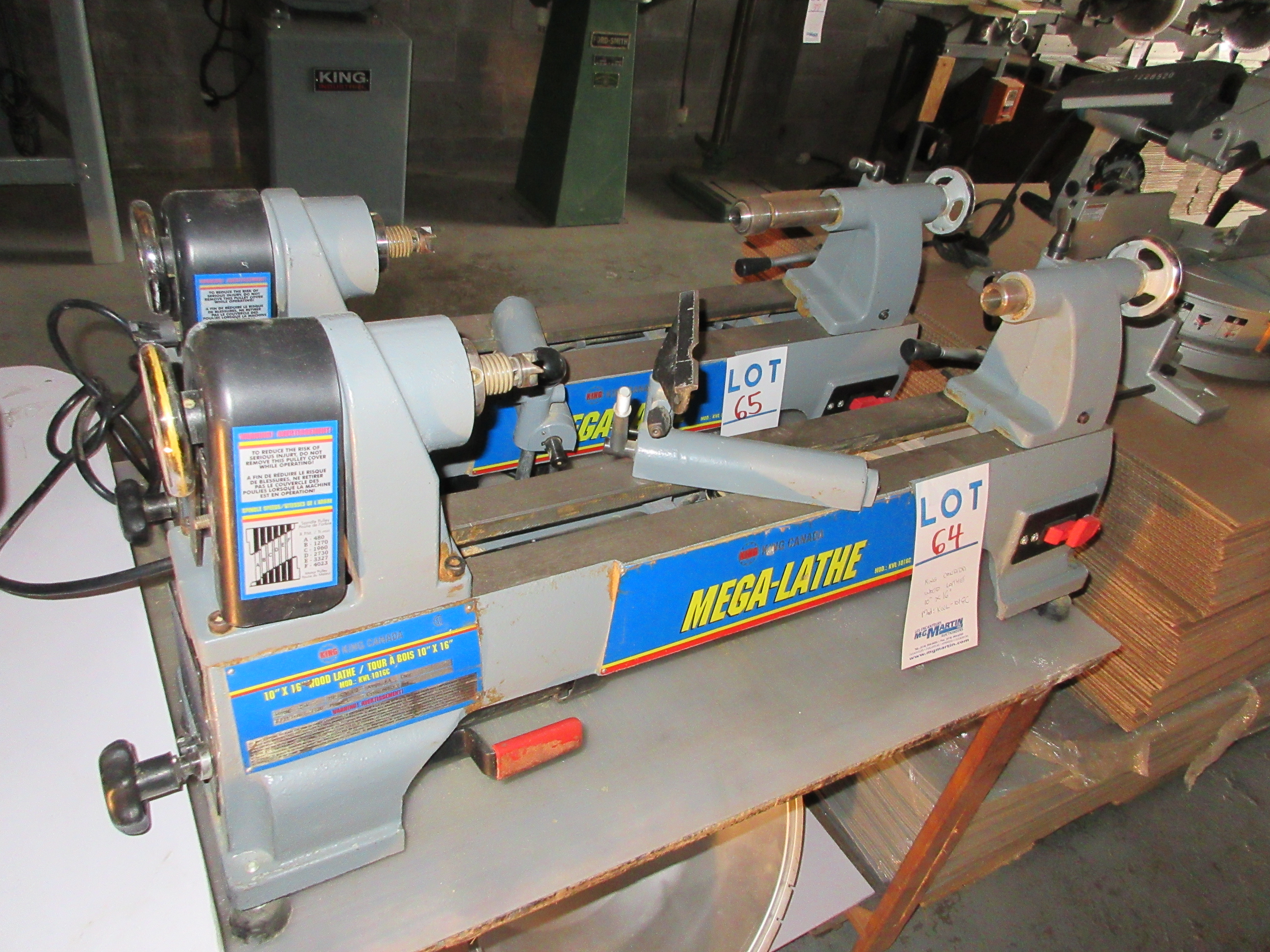 ''KING CANADA'' WOOD LATHE MODEL KWL101GC 10'' X 16''