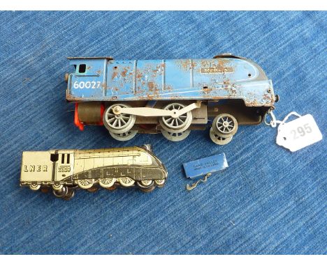 CHAD VALLEY BATTERY OPERATED 0 GAUGE 60027 MERLIN NO TENDER T/W A SMALL JAPANESE TINPLATE 2509 SILVER LINK