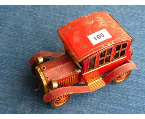 JAPANESE TIN PLATE BATTERY OPERATED CAR, C1960S