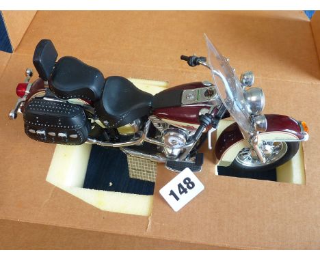 FRANKLIN MINT BOXED HARLEY DAVIDSON SOFT TAIL MOTORCYCLE