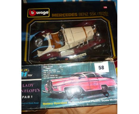 BOXED JR 21 TOY LADY PENELOPE CAR FAB1 PLUS BURAGO MERCEDES SSK