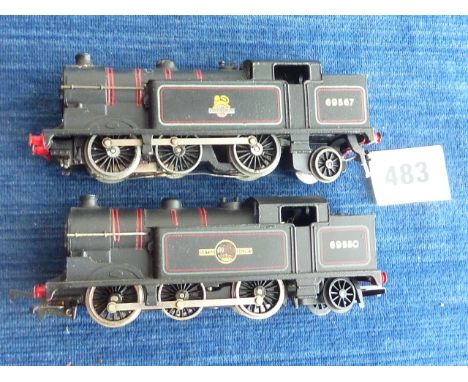 HORNBY DUBLO 2 X 0-6-2T LOCOMOTIVES 69550 WITH COAL AND 3R CONVERSION TO 2 R 69567