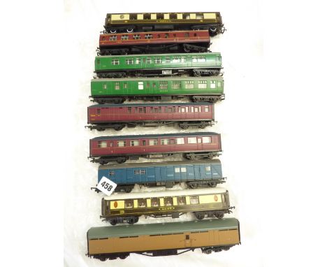 9 X 00 GAUGE U/B COACHES INC BACHMANN TEAK BRAKE, HORNBY SR UTILITY, AIRFIX LMS X2 HORNBY PULLMAN CAR SHEILA