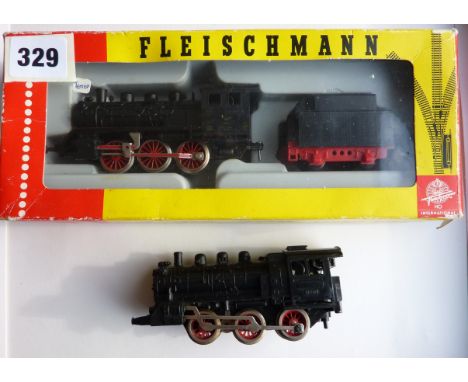 FLEISCHMANN 4125 BOXED STEAM LOCOMOTIVE AN 0-6-0 WITH TENDER AND ANOTHER LOCOMOTIVE