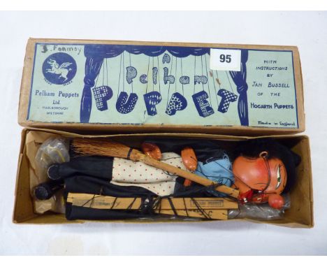 AN EARLY PELHAM PUPPET IN BLUE GREY BOXES - WITCH