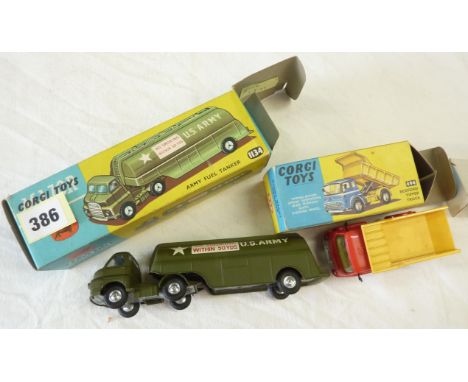 CORGI BOXED MODELS : 494 BEDFORD TIPPER AND 1134 US ARMY TANKER