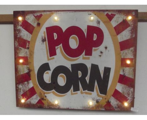 Pop corn light up advertising tin 
