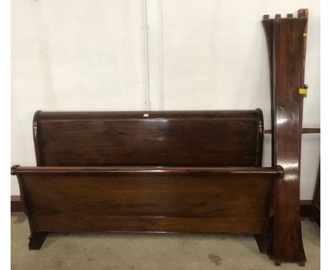 A French style mahogany superking sleigh bed 
