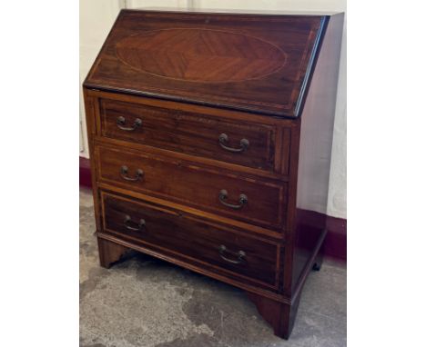 An Edward VII inlaid mahogany bureau 