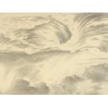 20th Century English School. Stormy Seas. Pencil. Mounted, unframed 7.25" x 9.75" (18.4 x 24.7cms).