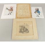 Harold George Packer (1908-1999), two watercolour sketches of Dickens Characters, 10" x 8", (25.