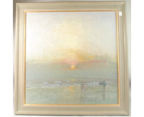 FREDERICK G. R. CUMMING (1930 - 2022) BRITISH. Riding Camber October, oil on board. Signed. 29.5" x 29.5" (75 x 75cms).