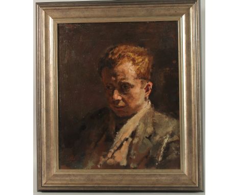 GEORGE WEISSBORT (1928 - 2013). MALCOMBE. Portrait head and shoulders. Signed and dated 1957. Board. 17.5" x 14.5" (45 x 37cm