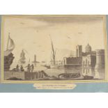 19th Century French School. "Vue du Port de Livourne", watercolour, inscribed 8.75" x 13.5" , (