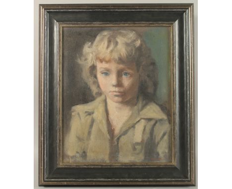 GEORGE WEISSBORT (1928 - 2013). Portrait head and shoulders of a young girl "Niece with brown shirt". Signed. Board. 15.5" x 