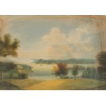 19th Century Irish School, An extensive landscape with water, inscription verso Cork .......,