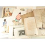 A FOLIO OF FORTY VARIOUS PRINTS AND WATERCOLOURS.