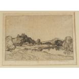 Leonard Russell Squirrell (1893-1979), a river view, etching, signed in pencil, plate size 6.5" x
