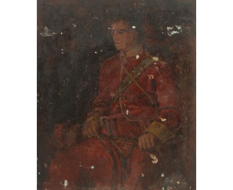 GEORGE WEISSBORT (1928 - 2013). A portrait of a soldier. Unframed, panel. 18" x 15" (46 x 38cms).