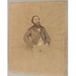 Circle of William Carpenter (19th Century) British, A study of a seated gentleman, watercolour, 19.