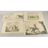 Early 19th Century English School. "Throwing Up His Majesty's Fox Hounds", Watercolour and ink,