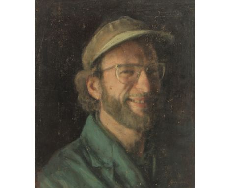 GEORGE WEISSBORT (1928 - 2013). Artist Self Portrait. Unframed. Signed, oil on board. 15" x 12" (38 x 30cms).