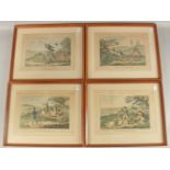 After James Gillray, Cockney Sportsmen, Plates 1 - 4, probably from the Bohn edition, mid-19th