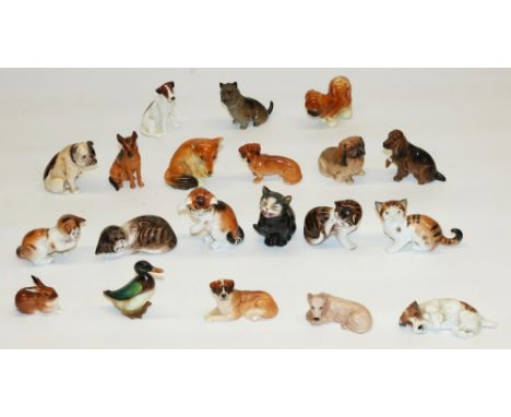 Collection of twenty Royal Doulton miniature animal figures including K series, mostly dogs and cats 