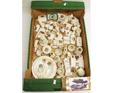 Slough crested china including Goss, Shelley, A&amp;S Arcadian, etc. (1 box) 
