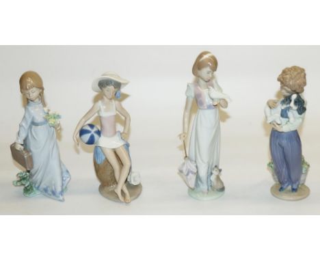 Four Lladro porcelain figures, model numbers 7604, 7611, 5219, 7609, H23cm max (4) 