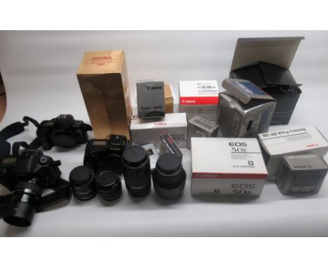 Seletion of cameras , lenses, accessories and other equipment including Canon EOS 1000F, Canon EOS 10D, Canon EOS 50E, Sigma 