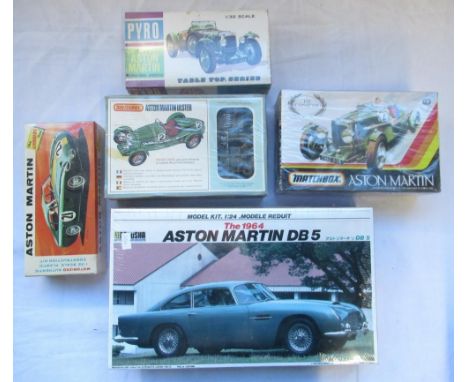 Collection of seven 1/18 scale Aston Martins inc. DB5, 1934 Roadster, Vanquish, DB7 etc 