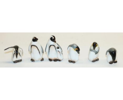 Six Royal Doulton K series miniature penguins, one repaired 