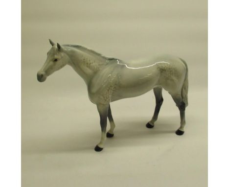 Beswick Large Racehorse in mottled rocking horse grey 1564, H30cm 