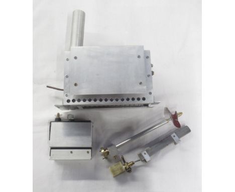 Parts of a steam boat engine including boiler, propeller, etc, approx 23cm x 11.5cm x 15cm (A/F) 