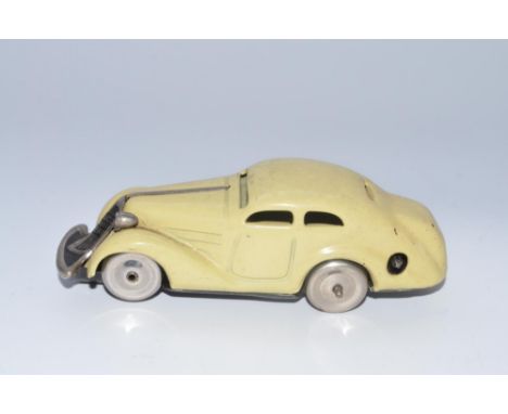 Schuco Mirako 1001 post war tin plate clockwork car model with working mechanism, no key, very good condition for its age 