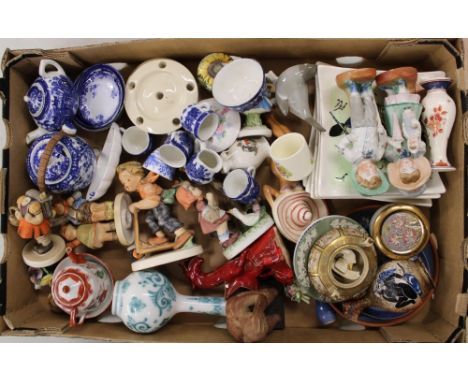 Large collection of ceramics to include miniature Staffordshire blue and white teaset in Willow pattern, Hummel figures, Karl