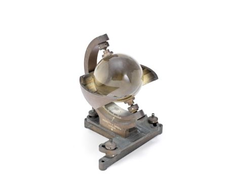 A NEGRETTI &amp; ZAMBRA CAMPBELL STOKES SUNSHINE RECORDER, MK 3, ENGLISH, LATE 19TH CENTURY,engraved LAT 45' -65', the glass 