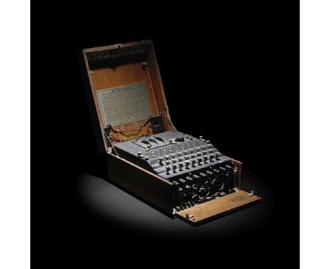 A RARE HEIMSOETH UND RINKE 3-ROTOR ENIGMA CIPHER MACHINE, BERLIN, 1938,serial number A 8904, inner front panel with 'Klappe s