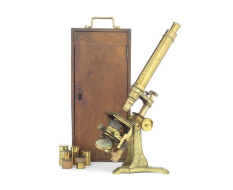 A ROSS COMPOUND MONOCULAR MICROSCOPE, ENGLISH, SECOND HALF 19TH CENTURY,base signed ROSS LONDON, 2084, the microscope stage w