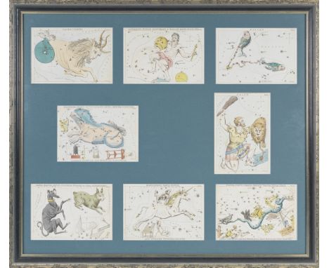 URANIA'S MIRROR, OR A VIEW OF THE HEAVENS, ENGLISH,  1825,32 hand-coloured engraved cards depicting star formations (200 by 1