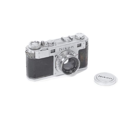 A RARE NIKON 1 CAMERA, JAPAN, 1948-1949,No. 609637,  24 x 32mm format, chrome, the baseplate engraved MADE IN OCCUPIED JAPAN 