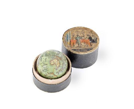 A 2-INCH JOHANN KLINGER TERRESTRIAL GLOBE, GERMAN, MID-19TH CENTURY,twelve hand coloured and printed gores, inscribed The EAR