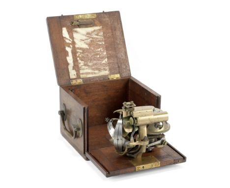 A ROYAL GUN FACTORY TORPEDO GYROSCOPE, ENGLISH, CIRCA 1905,Serial no. 2468 and stamped R.G.F., the gyroscope composed of bras
